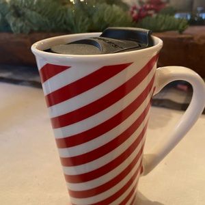 COPY - Starbucks Red White Striped Holiday Mug Lid 14 fl oz. Coffee Tea Hot Cho…